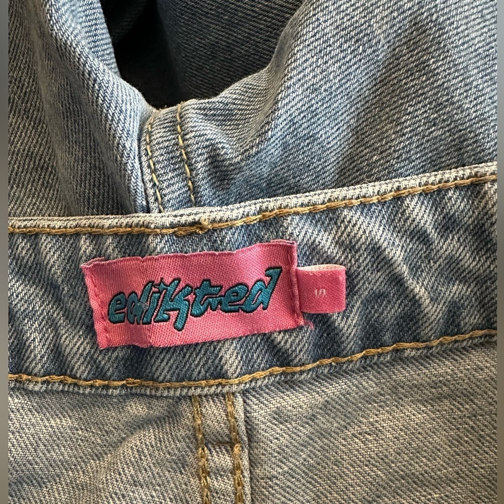 Edikted Lori Ripped High Waist Wide Leg Jeans light wash size small - Picture 2 of 9